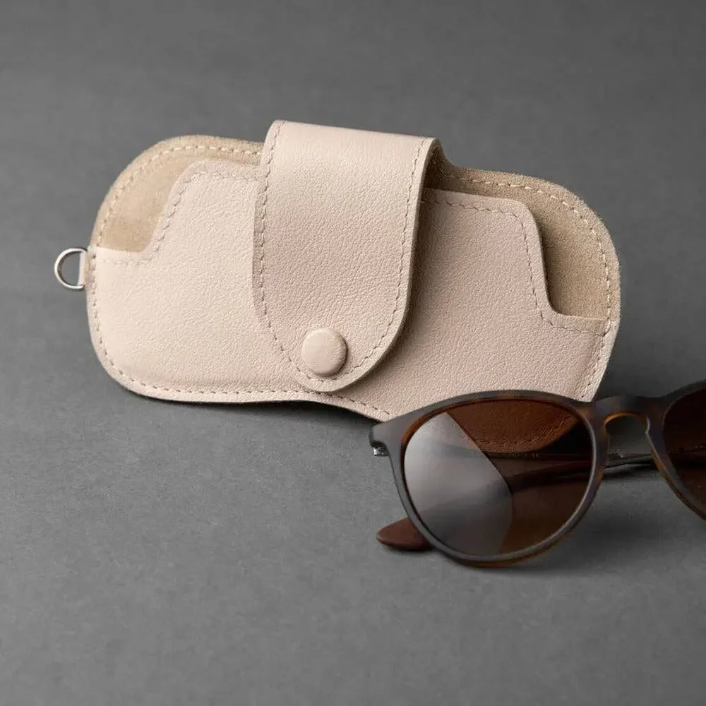 Black Leather Neck Hanging Glasses Case | Portable Eyewear Case